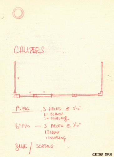 Design sketch for first set of measuring calipers by Johannes Van Tilburg.