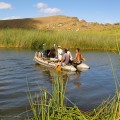 Jeff Morris and Rapanui crew on Rano Raraku Lake in 2012. 