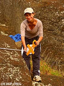 Susana working in the field. © EISP 2003.