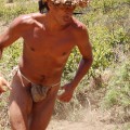 Rapa Nui man racing past our excavation site. © Easter Island Statue Project