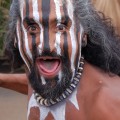 Rapa Nui man with body paint. © Easter Island Statue Project