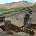 Overview showing excavation of statue RR-001-156 and RR-001-157, March 2011.