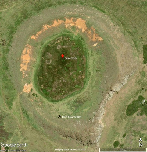 Location of newly discovered moai.  © EISP